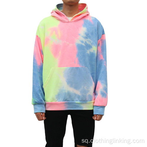 Tie Dye Pullover Hoodie Rainbow me shumë ngjyra